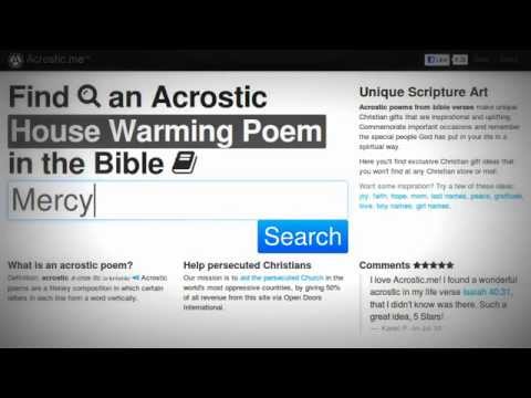 Acrostic Poems About Mercy Youtube