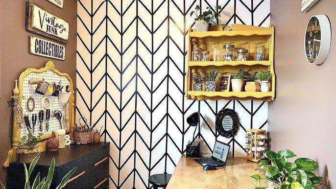 Feature Wall Under $10!!!, RENTER FRIENDLY, DIY Geometric Wall