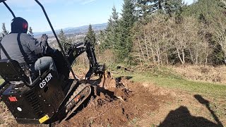 Removing a stump with my 1 ton Chinese mini excavator