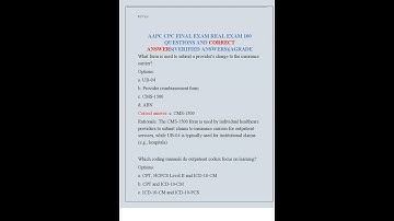 AAPC CPC FINAL EXAM REAL EXAM 100 QUESTIONS AND0001