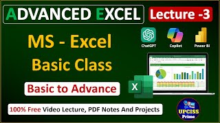 MS Excel Basic Knowledge | Advance Excel Complete Course | Excel Tutorial for Beginners | Lecture 3