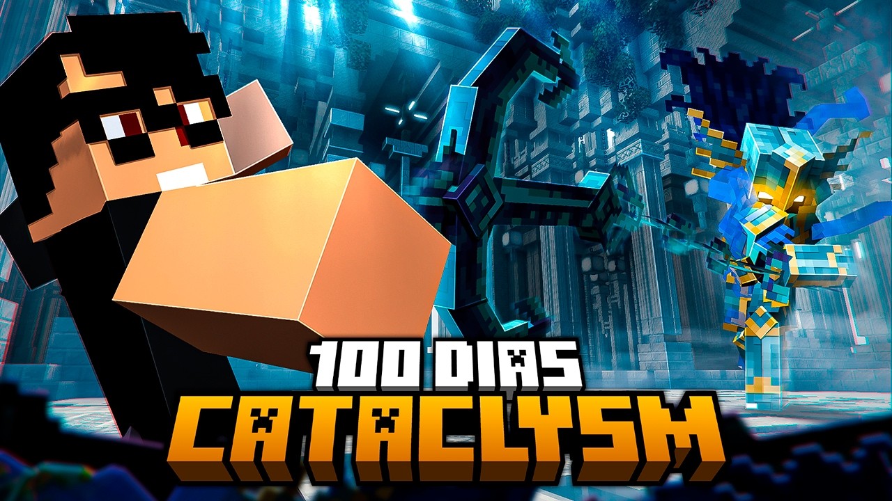 Sobrevivi 100 DIAS ZERANDO O CATACLYSM mod de bosses do Minecraft - O FILME