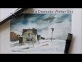 How to paint a dramatic sky demonstration. Winter sky. Evening Sky. Winter farm. With Peter Sheeler