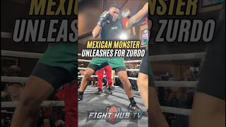 Benavidez UNLEASHES on mitts fur Zurdo during media workout!