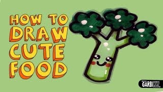 draw kawaii easy drawings broccoli garbi kw doodles drawing simple teaching