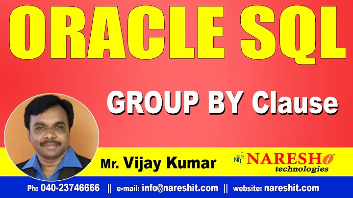 SQL GROUP BY Clause | Oracle SQL Tutorial Videos | Mr.Vijay Kumar