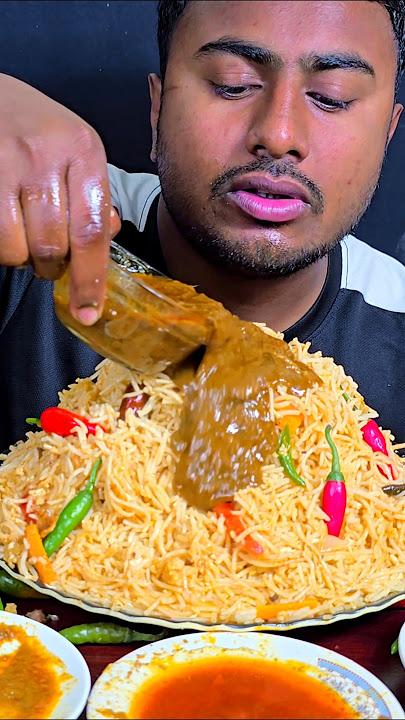 Very Spicy Green Chilli & Gravy Rice Eating #asmr #mukbang #reelsvideo #shortvideo #viralvideo #show