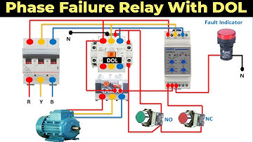 Phase Failure Relay Connection with DOL Starter | phase failure relay connection | electric circuit