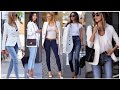 COMO VESTIR ELEGANTE CON JEANS OUTFITS ELEGANTES CON JEANS MODA ELEGANTE MUJER 2020