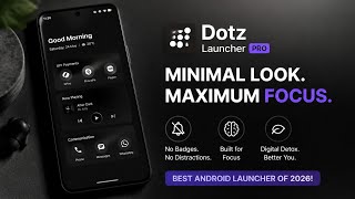 2026年最高のミニマルAndroidランチャー！スマホ中毒を即座に解消🚫📱（Dotz Launcher PRO） screenshot 2
