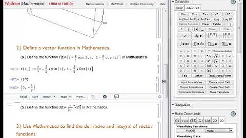 13.2 Computing derivatives and integrals of vector valued functions in Mathematica