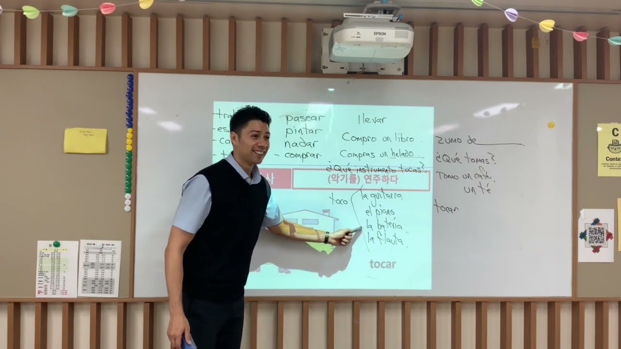 DELE A2. Verbos -AR. La clase de español.