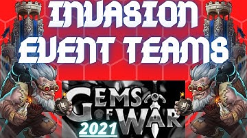 2 Invasion teams | Gems of War Event Guide 2021 | NO MYTHIC NO legendary NO DB Treasure Hunt LP EDIT