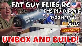 FMS F4U CORSAIR 1700MM V3 UNBOX AND BUILD by Fat Guy Flies RC
