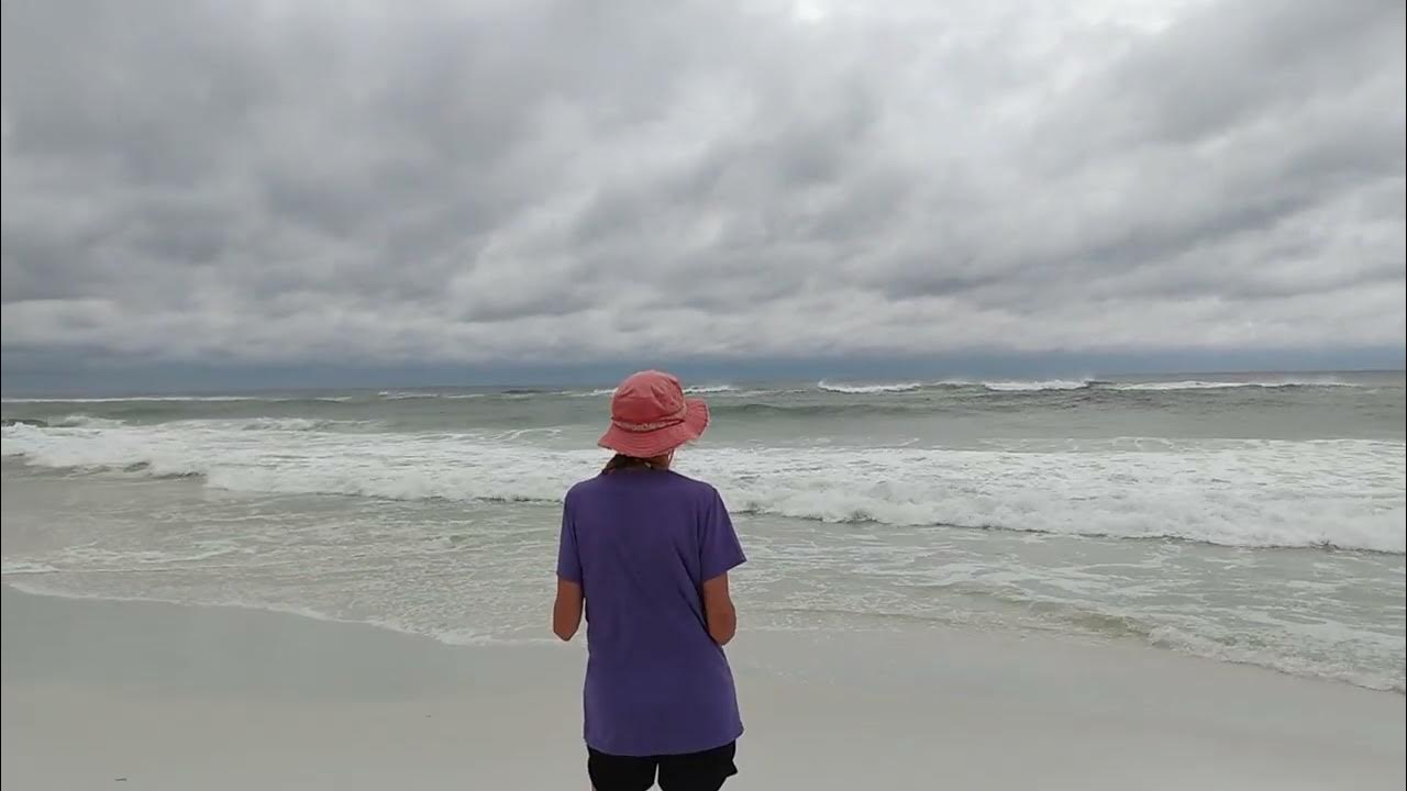 Pensacola Beach a few hours before hurricane Helene makes landfall
