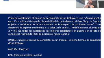 Algoritmos GRASP PARTE 2: Aplicación al problema del Flow Shop Scheduling Problem (FSSP)