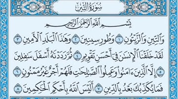 (95) سورة التين مكتوبة🌿💙الشيخ ماهر المعيقلى🌿💙Surat At-Tin🌿💙Sheikh Maher Al Muaiqly