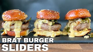 Brat Burger Sliders and a Homemade BEER CHEESE DIP to Top it Off!