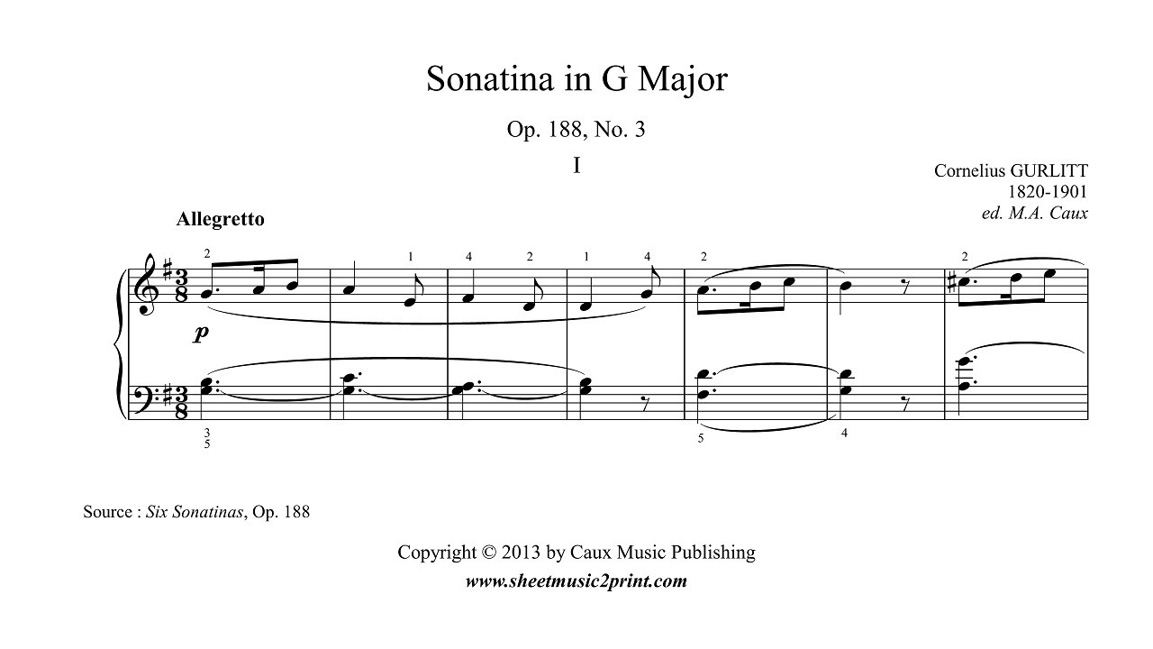 Gurlitt : Sonatina Op. 188, No. 3 (1/3)
