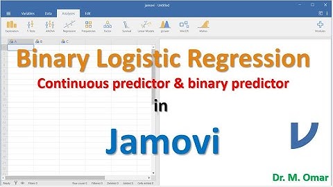Binary logistic regression with two predictors one continuous and one binary  in JAMOVI