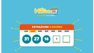 Estrazione MillionDAY del 5 Giugno 2018