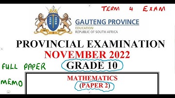 Mathematics Grade 10 November 2022 Paper 2 Memo Term 4 Exam @mathszoneafricanmotives