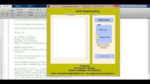 Audio Steganography Hiding Secret Text in Audio using Matlab Project Source Code