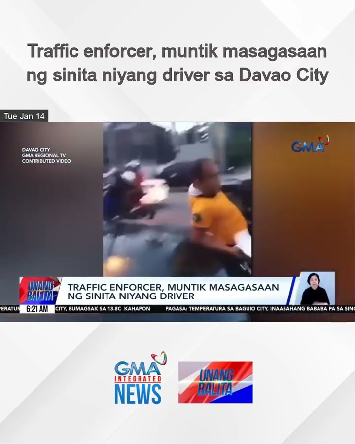 Traffic enforcer, muntik masagasaan ng sinita niyang driver sa Davao City | Unang Balita