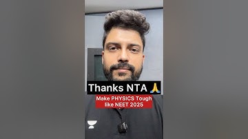 Thanks NTA for Tough Physics in NEET 2025 🙏 Prateek Jain Sir