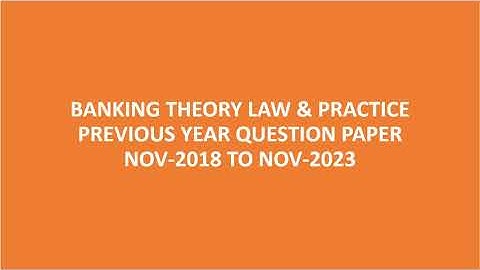 BANKING THEORY LAW & PRACTICE || B.com 2 years || University of Madras