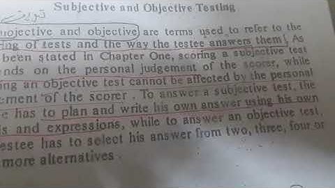 subjective and objective testing