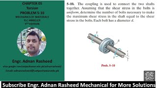 5-10 Chapter 5 Torsion Mechanics Of Material Rc Hibbeler