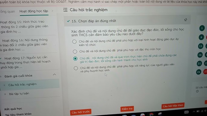 Kiến thức trắc nghiệm