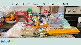 GROCERY HAUL \& MEAL PLAN | BUDGET FRIENDLY | WALMART PICKUP | FAMILY OF TWO