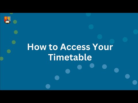 How to Access your Timetable 2019-20