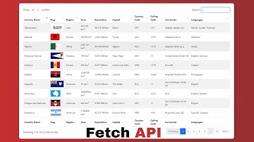 Showing All Countries Info inside Bootstrap5 DataTables using Bootstrap5 and JavaScript Fetch API