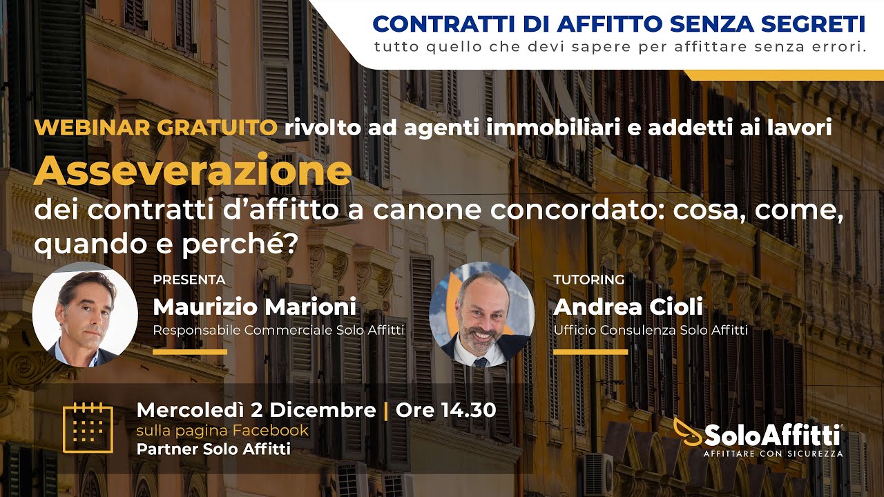 Asseverazione dei contratti d’affitto a canone concordato  cosa, come, quando e perché