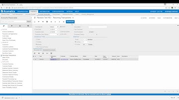 Acumatica: Recurring AR Transactions