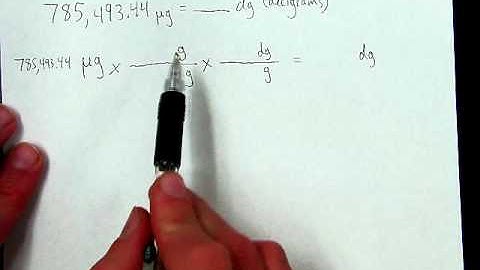 Two-step conversion example: micrograms to decigrams