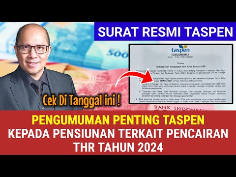 🔴 BARU SAJA TASPEN UMUMKAN PENCAIRAN THR PENSIUNAN YANG AKAN CAIR PADA TANGGAL... MENKEU SRI MULYANI