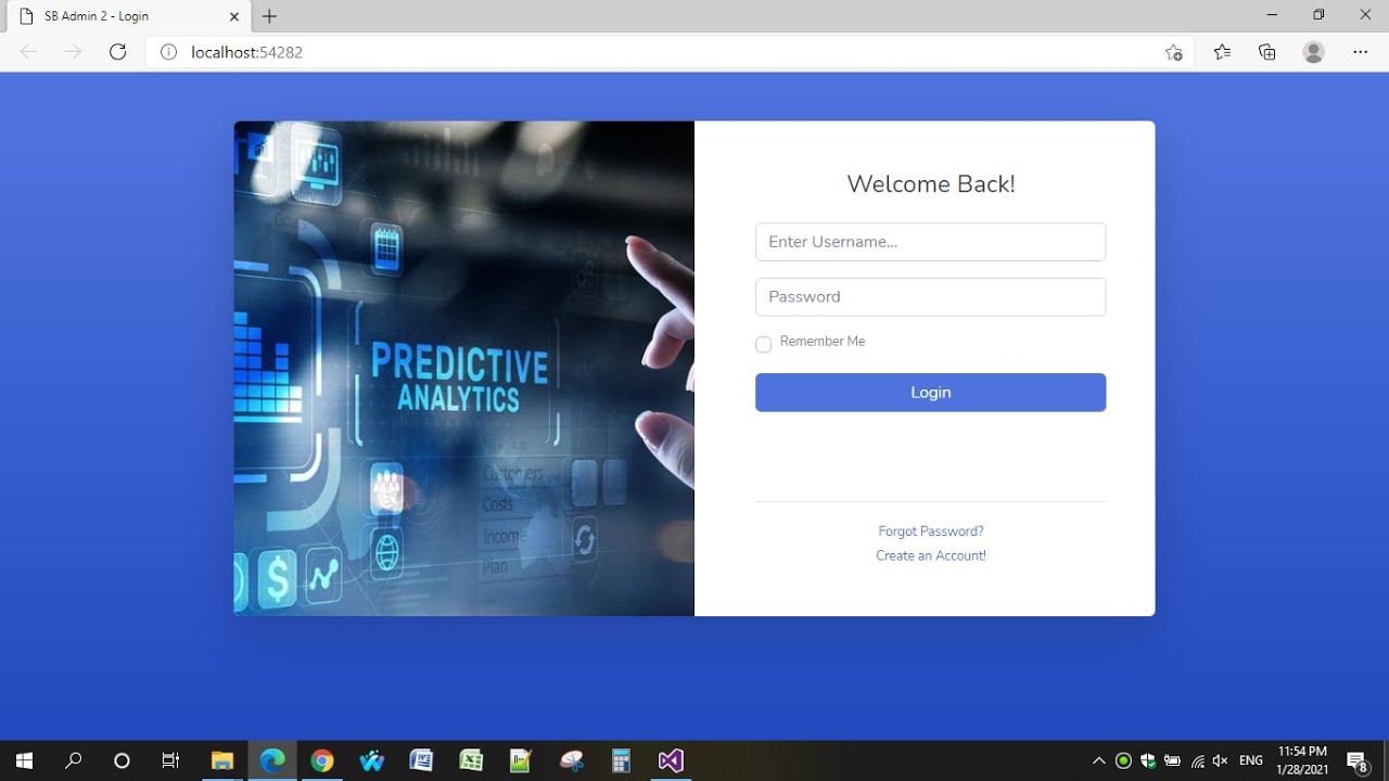 asp.net สอน  2022 New  Add Bootstrap 4 Admin Theme Login Page into ASP.NET C# Project (Part 2)