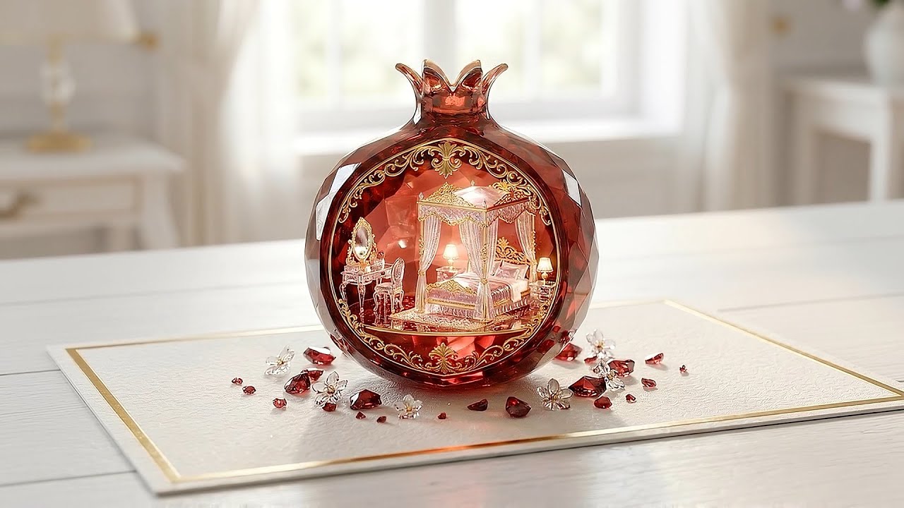 【ИИ】ASMR: Миниатюрные фрукты, нарисованные стеклянными ручками с камнями по знаку зодиака #aiasmr