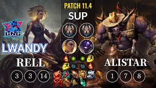 LNG lwandy Rell vs Alistar Sup - KR Patch 11.4