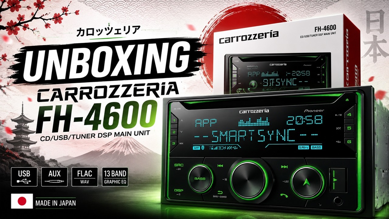 響 【4600】④ UNBOXING DSP MULTIMIDIA RECEIVER CARROZZERIA FH-4600 PIONEER JAPAN