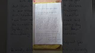 Application to the CDMO requesting him to take steps against outbreak of cholere in your locality.