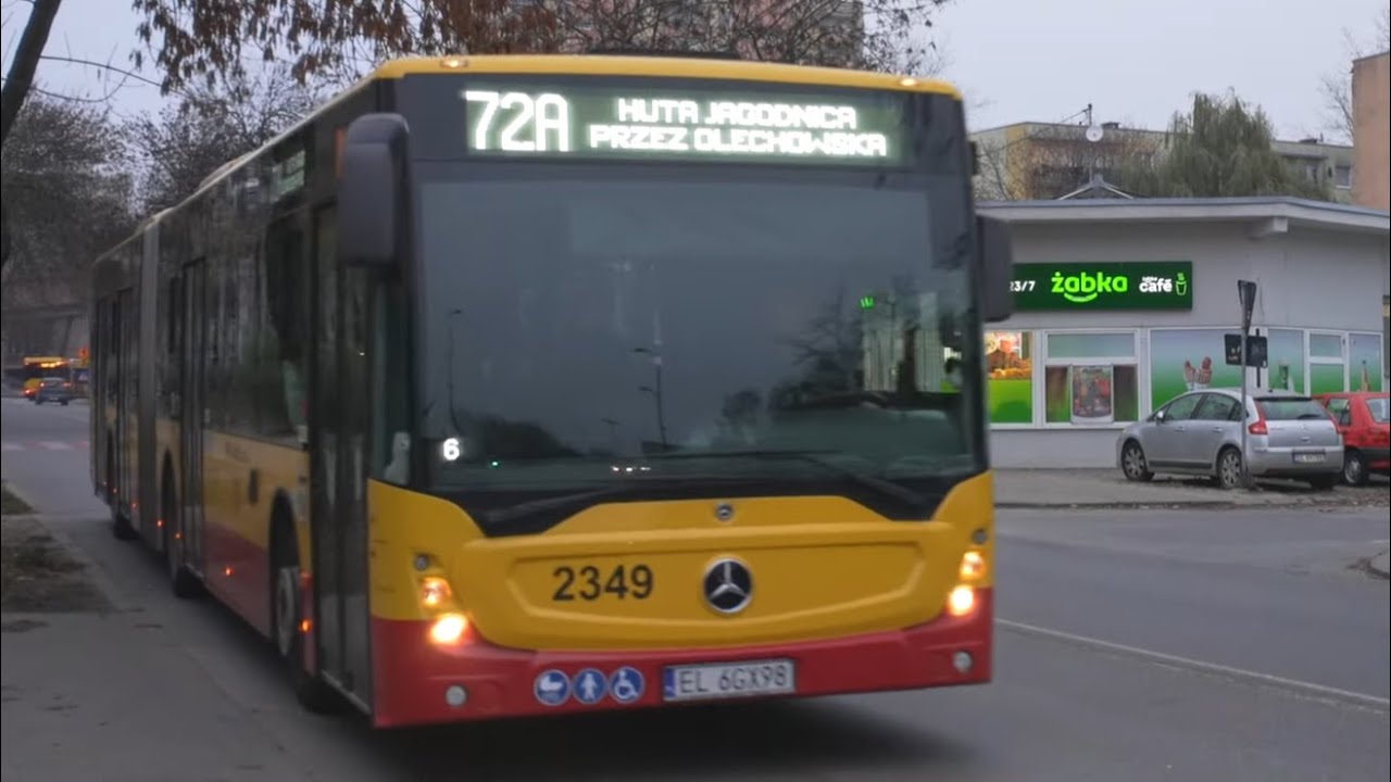 Poland, Łódź, bus 72A ride from Śmigłego-Rydza to Konstantynowska Aquapark Fala