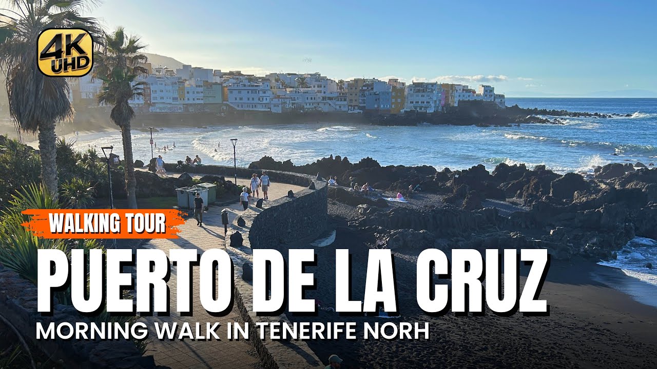 Puerto de la Cruz, Tenerife 🇮🇨 Winter Morning Walk by the Ocean