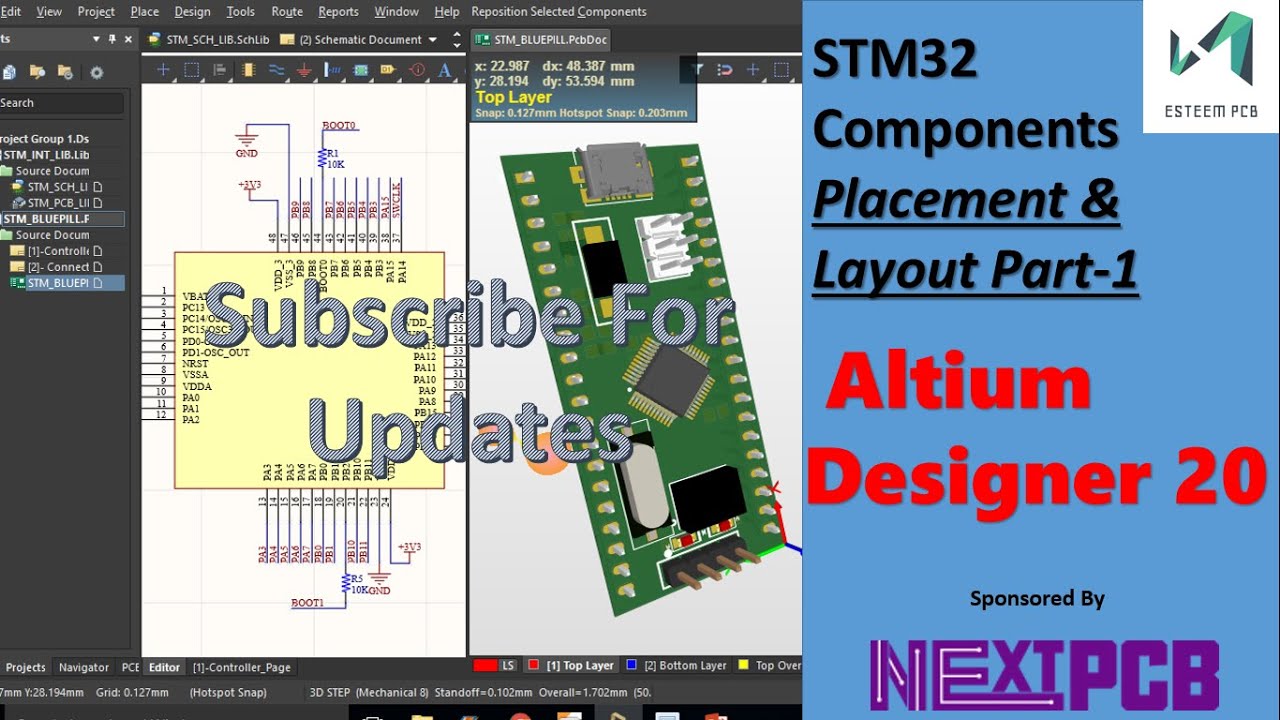 Altium Designer 20 Tutorial STM32 Components Placement Sponsored by "Nextpcb.com"