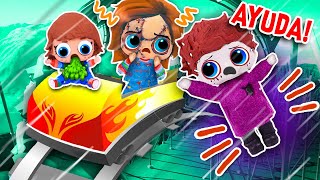 CHUCKY y sus HERMANOS van a SIX FLAGS! 🚗 🎢🎡 - Juguetes y Transformaciones Fantásticas