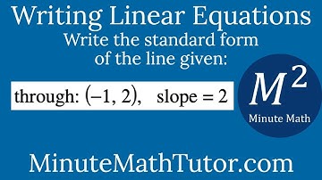 Write the standard form of the equation of the line given: through (-1,2), slope=2